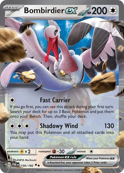 Carta Pokémon Bombirdier ex 156/182 Paradox Rift