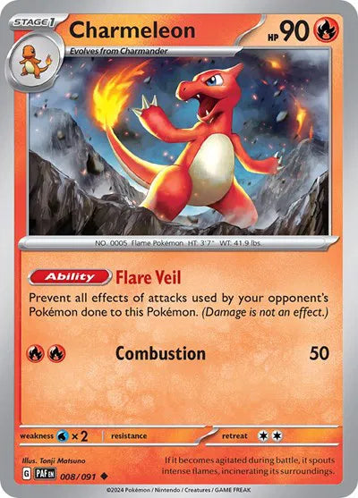 Carta Pokémon Charmeleon 008/091 Paldean Fates