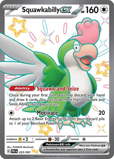 Carta Pokémon Squawkabilly ex 223/091 Paldean Fates