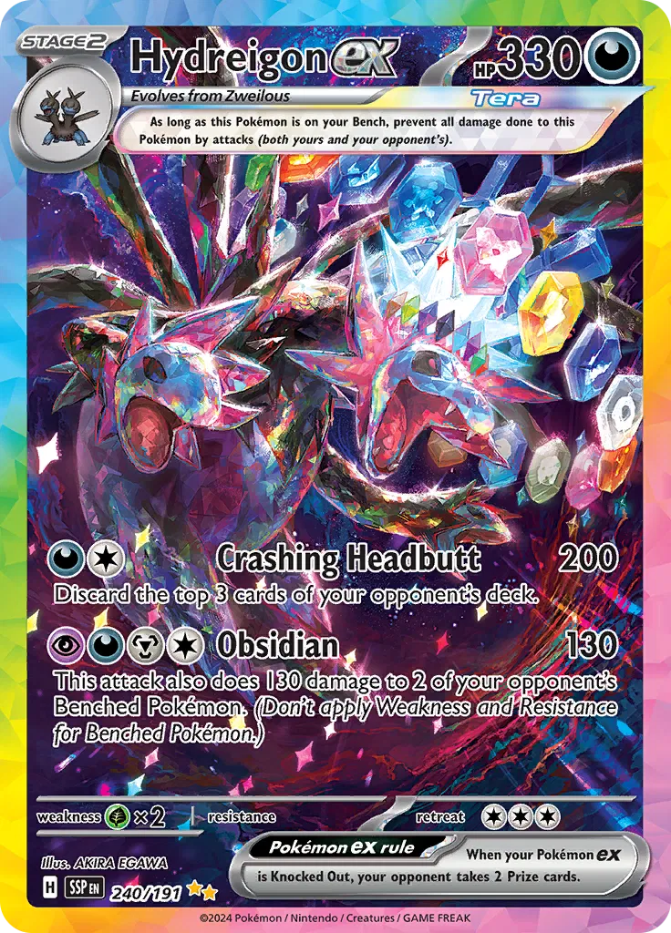 Carta Pokémon Hydreigon ex 240/191 Surging Sparks