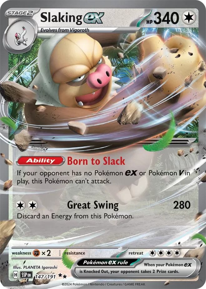Carta Pokémon Slaking ex 147/191 Surging Sparks