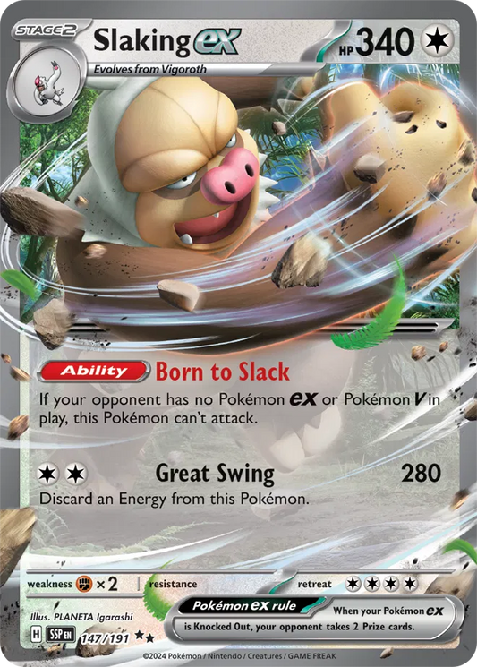 Carta Pokémon Slaking ex 147/191 Surging Sparks