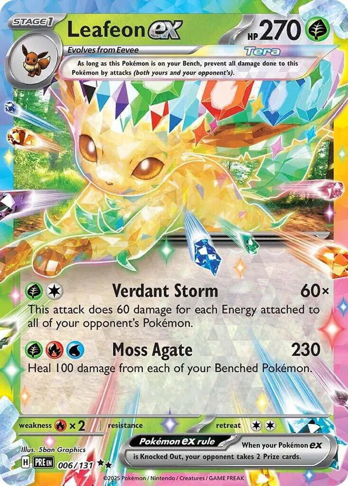 Carta Pokémon Leafeon ex 006/131 Prismatic Evolutions