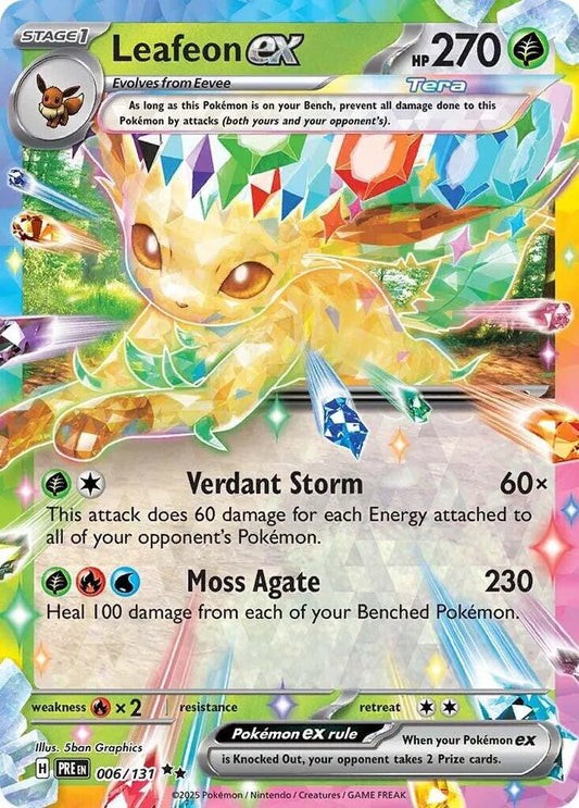 Carta Pokémon Leafeon ex 006/131 Prismatic Evolutions