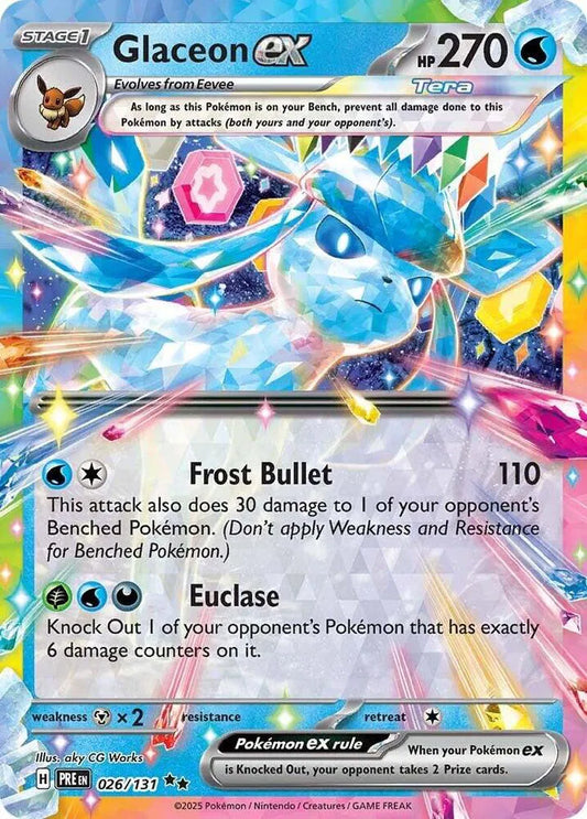 Carta Pokémon Glaceon ex 026/131 Prismatic Evolutions