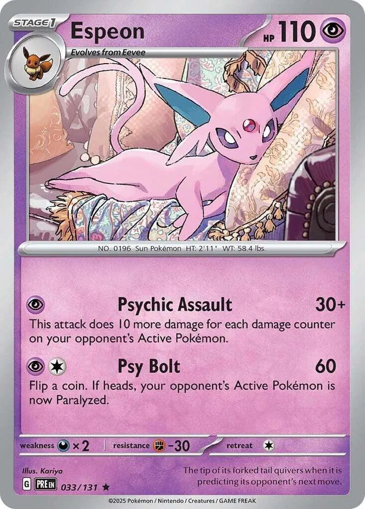 Carta Pokémon Espeon 033/131 Prismatic Evolutions