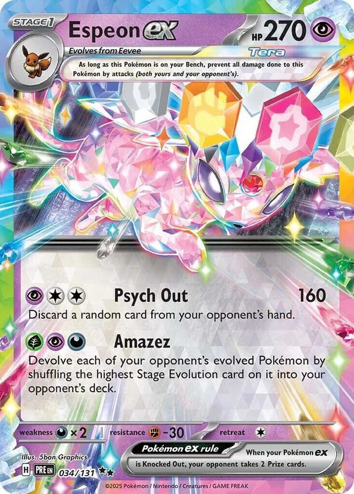 Carta Pokémon Espeon ex 034/131 Prismatic Evolutions