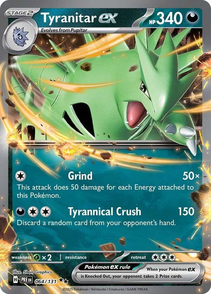 Carta Pokémon Tyranitar ex 064/131 Prismatic Evolutions