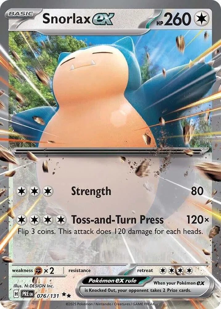 Carta Pokémon Snorlax ex 076/131 Prismatic Evolutions