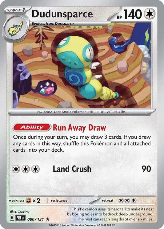 Carta Pokémon Dudunsparce 080/131 Prismatic Evolutions