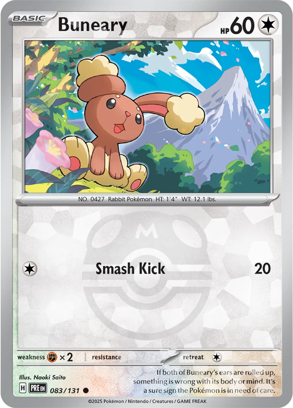 Carta Pokémon Buneary (Master Ball Pattern) 083/131 Prismatic Evolutions