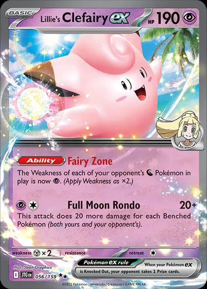 Carta Pokémon Lillie's Clefairy ex 056/159 Journey Together