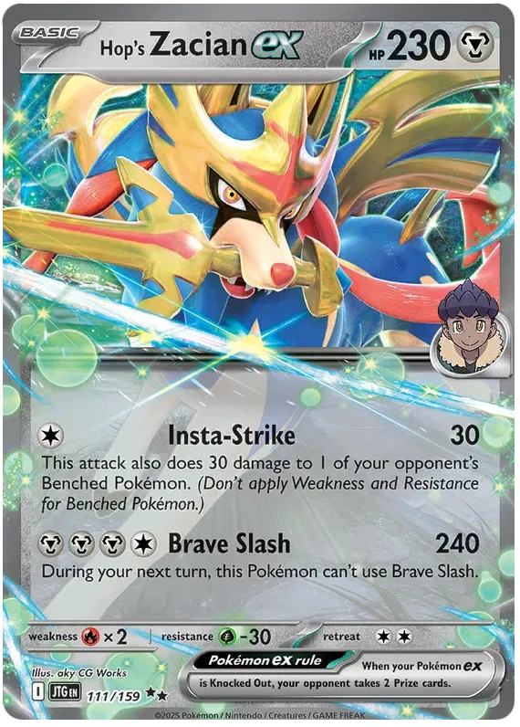 Carta Pokémon Hop's Zacian ex 111/159 Journey Together