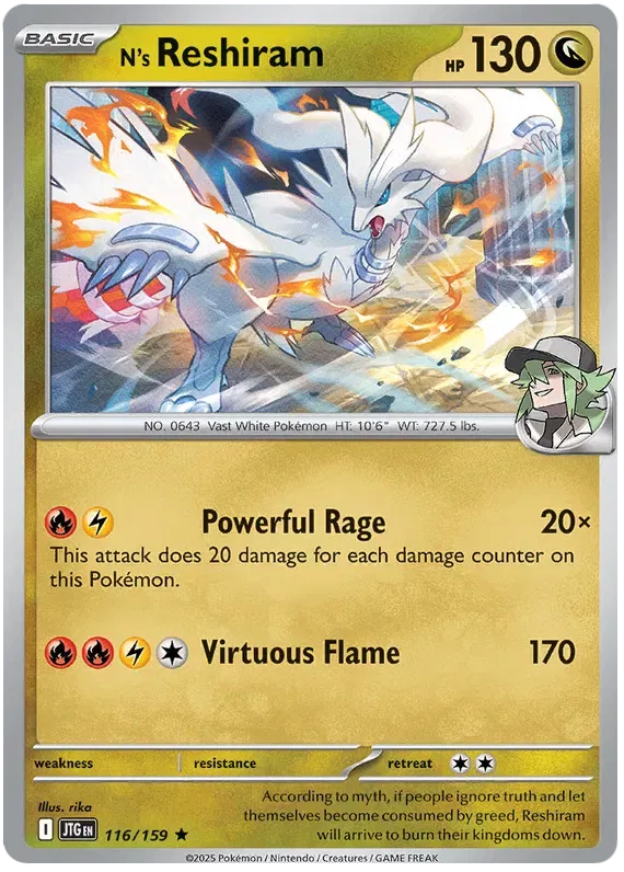 Carta Pokémon N's Reshiram 116/159 Journey Together