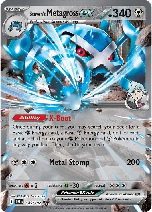 Carta Pokémon Steven's Metagross ex 145/182 Destined Rivals