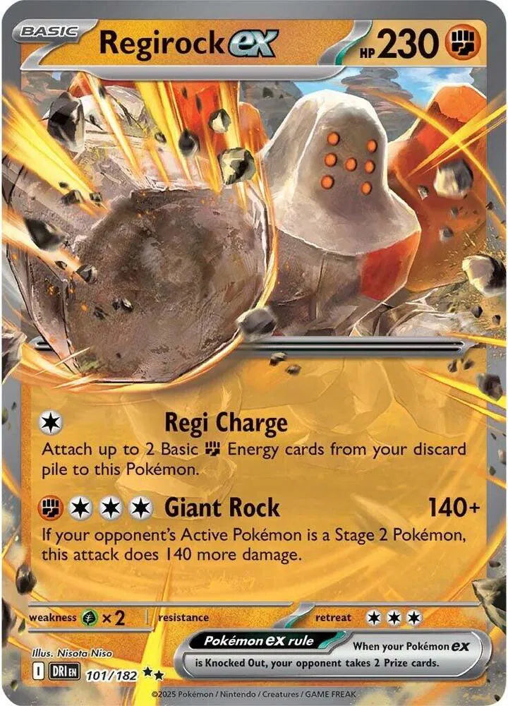 Carta Pokémon Regirock ex 101/182 Destined Rivals