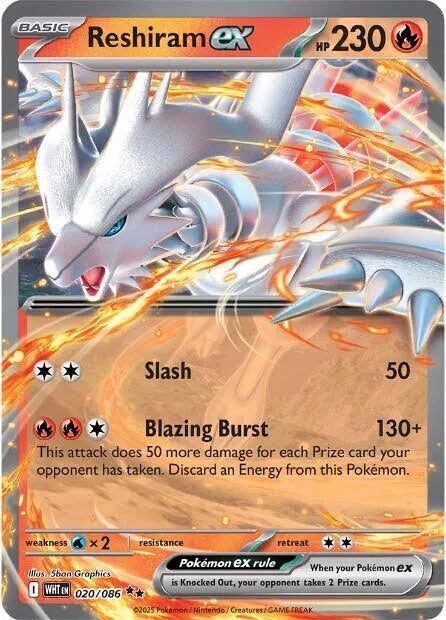 Carta Pokémon Reshiram ex 020/086 White Flare