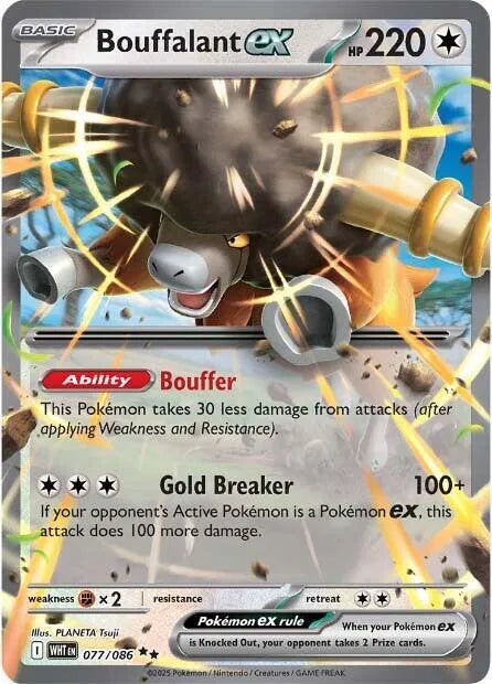 Carta Pokémon Bouffalant ex 077/086 White Flare