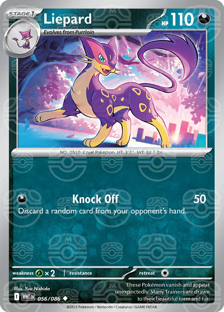Carta Pokémon Liepard (Master Ball Pattern) 056/086 White Flare