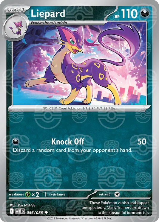 Carta Pokémon Liepard (Master Ball Pattern) 056/086 White Flare