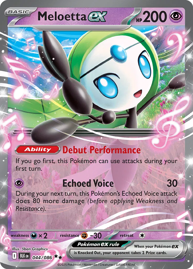 Carta Pokémon Meloetta ex 044/086 Black Bolt