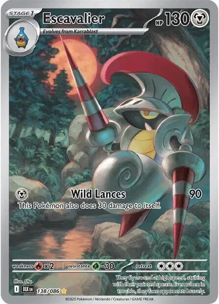 Carta Pokémon Escavalier 138/086 Black Bolt