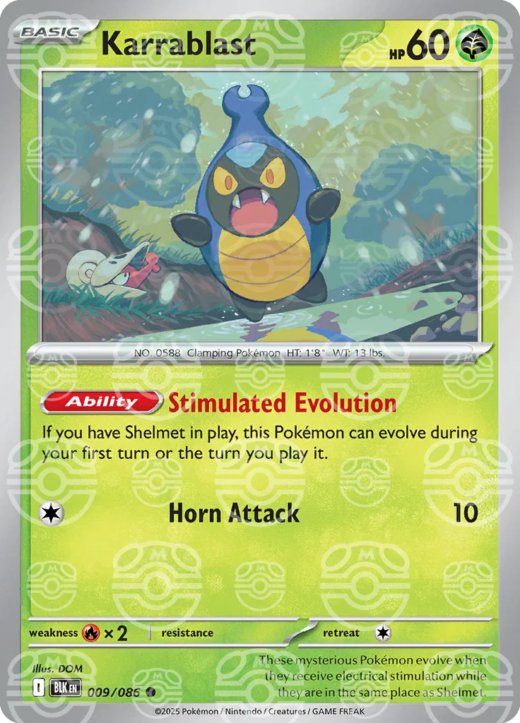 Carta Pokémon Karrablast (Master Ball Pattern) 009/086 Black Bolt