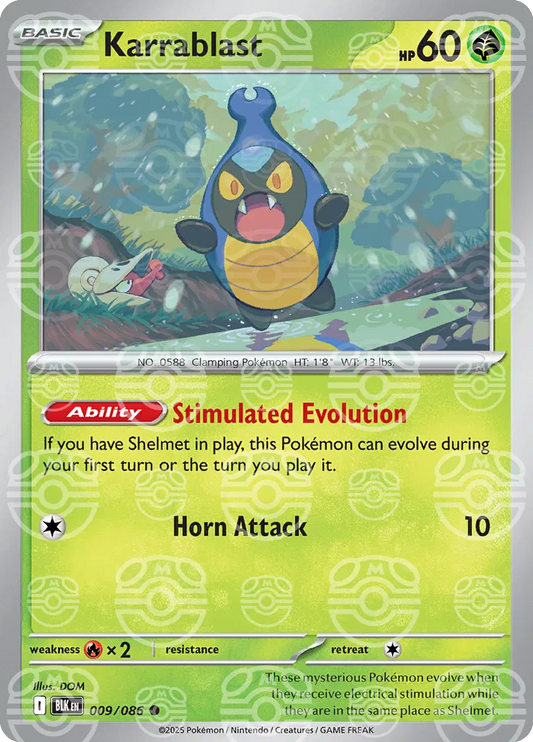 Carta Pokémon Karrablast (Master Ball Pattern) 009/086 Black Bolt