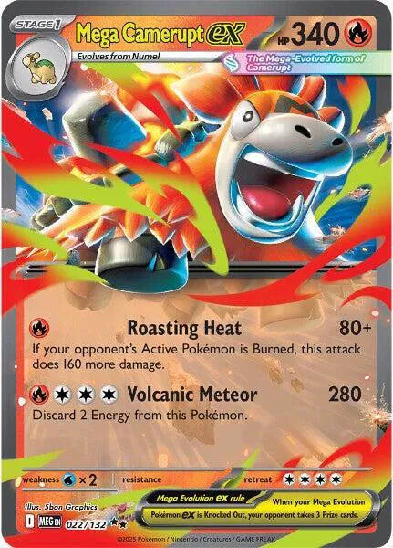 Carta Pokémon Mega Camerupt ex 022/132 Mega Evolution
