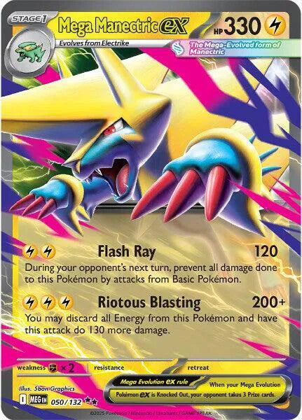 Carta Pokémon Mega Manectric ex 050/132 Mega Evolution