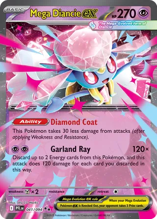 Carta Pokémon Mega Diancie ex 041/094 Phantasmal Flames