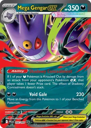 Carta Pokémon Mega Gengar ex 056/094 Phantasmal Flames