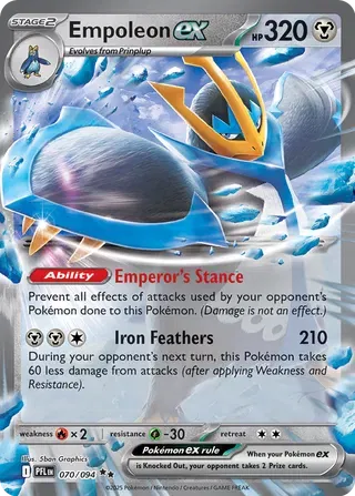 Carta Pokémon Empoleon ex 070/094 Phantasmal Flames