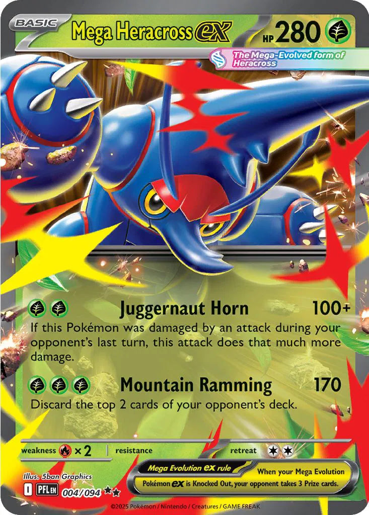 Carta Pokémon Mega Heracross ex 004/094 Phantasmal Flames