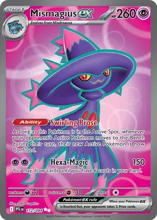 Carta Pokémon Mismagius ex 112/094 Phantasmal Flames