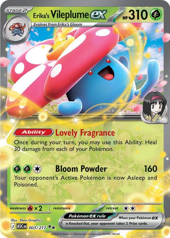 Carta Pokémon Erika's Vileplume ex 003/217 Ascended Heroes