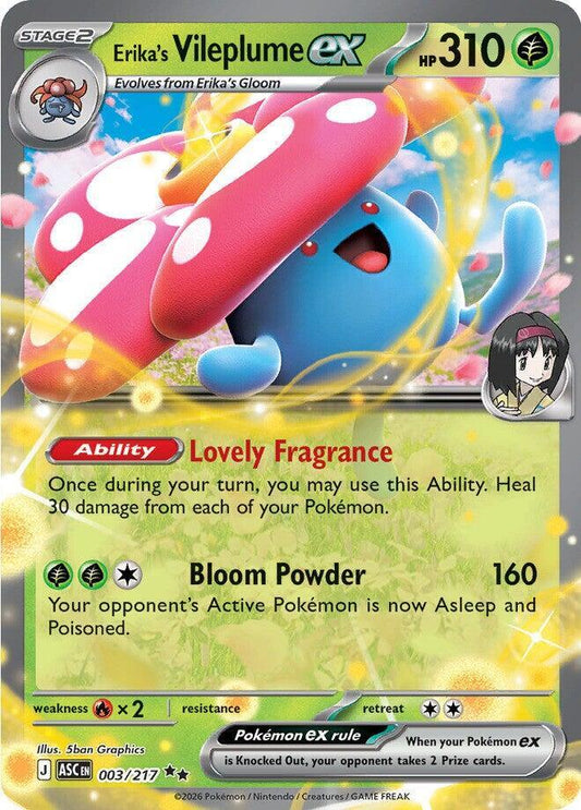 Carta Pokémon Erika's Vileplume ex 003/217 Ascended Heroes