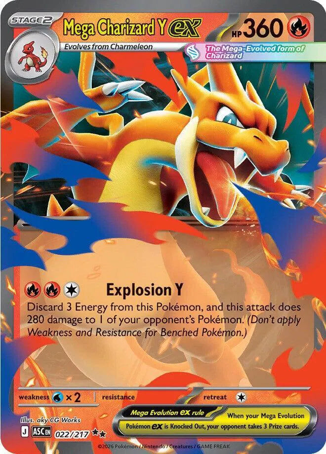 Carta Pokémon Mega Charizard Y ex 022/217 Ascended Heroes