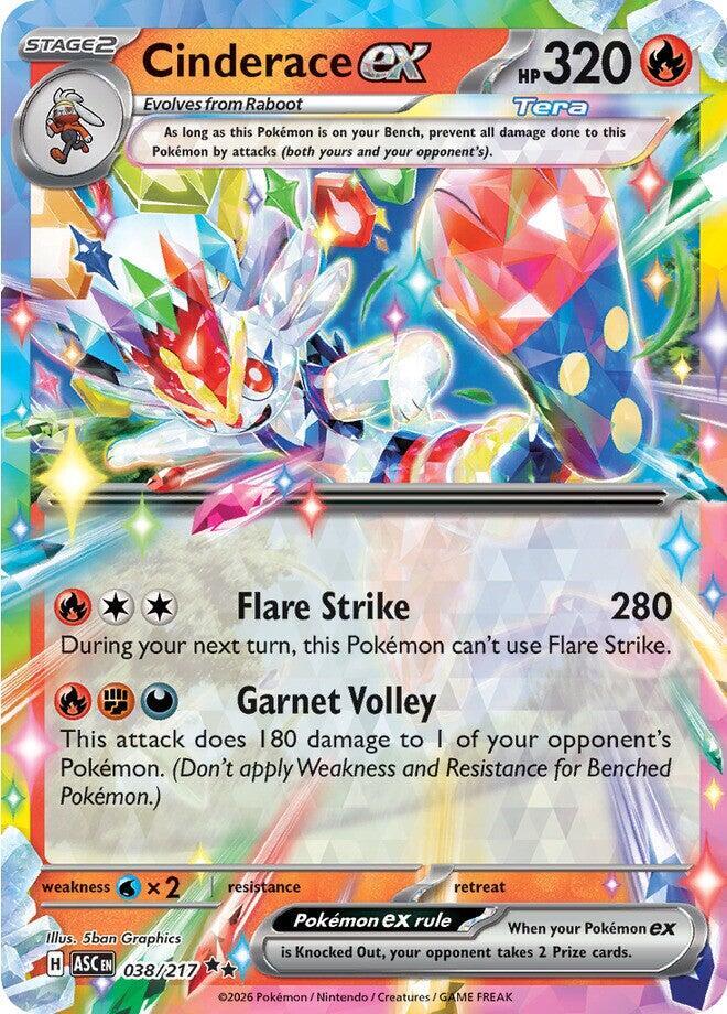 Carta Pokémon Cinderace ex 038/217 Ascended Heroes