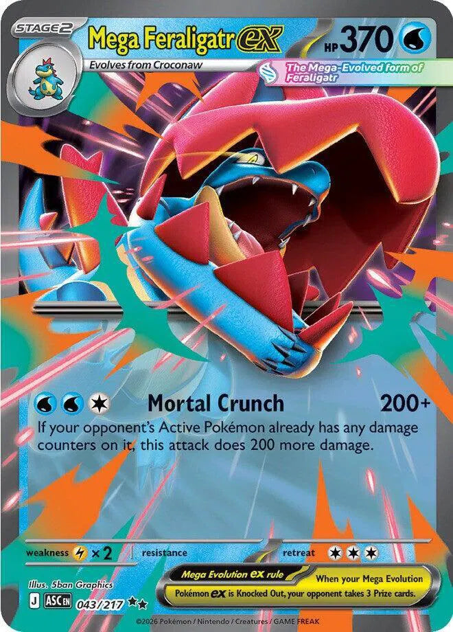 Carta Pokémon Mega Feraligatr ex 043/217 Ascended Heroes