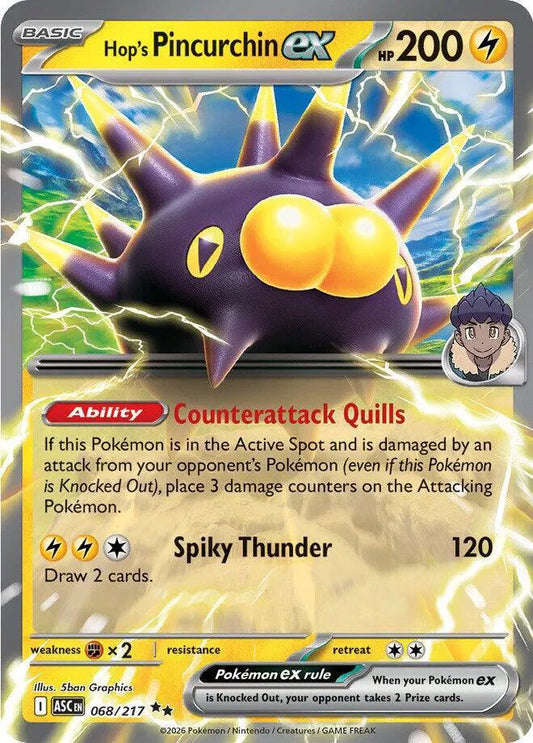 Carta Pokémon Hop's Pincurchin ex 068/217 Ascended Heroes