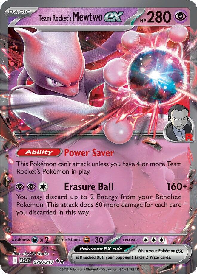 Carta Pokémon Team Rocket's Mewtwo ex 079/217 Ascended Heroes