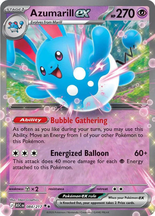 Carta Pokémon Azumarill ex 084/217 Ascended Heroes