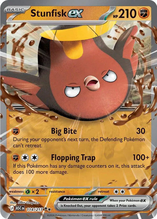 Carta Pokémon Stunfisk ex 114/217 Ascended Heroes