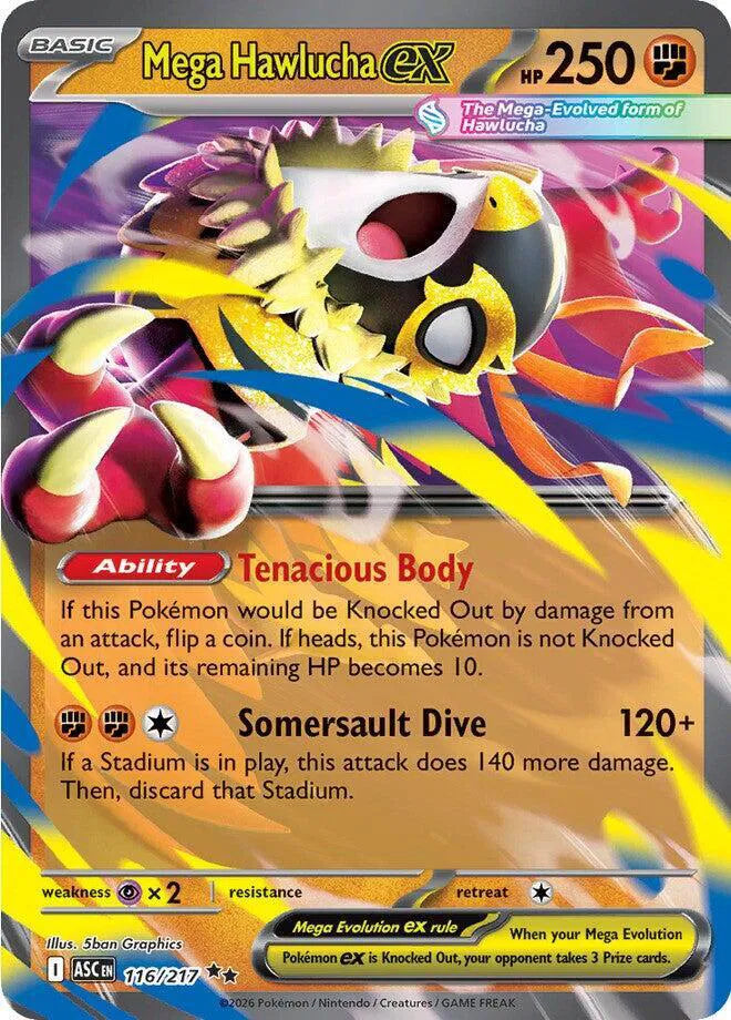 Carta Pokémon Mega Hawlucha ex 116/217 Ascended Heroes