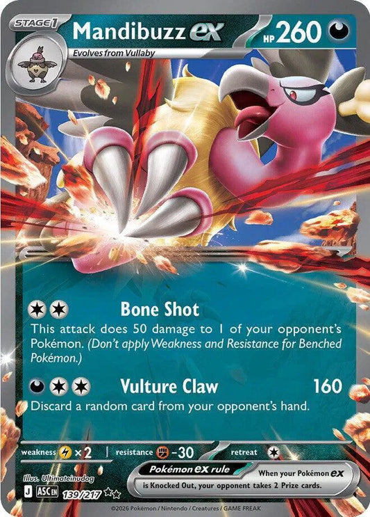 Carta Pokémon Mandibuzz ex 139/217 Ascended Heroes