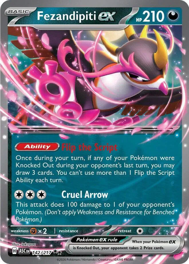 Carta Pokémon Fezandipiti ex 142/217 Ascended Heroes