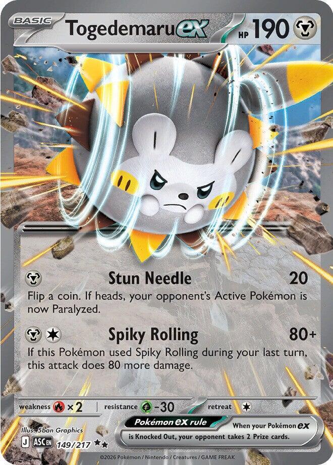 Carta Pokémon Togedemaru ex 149/217 Ascended Heroes