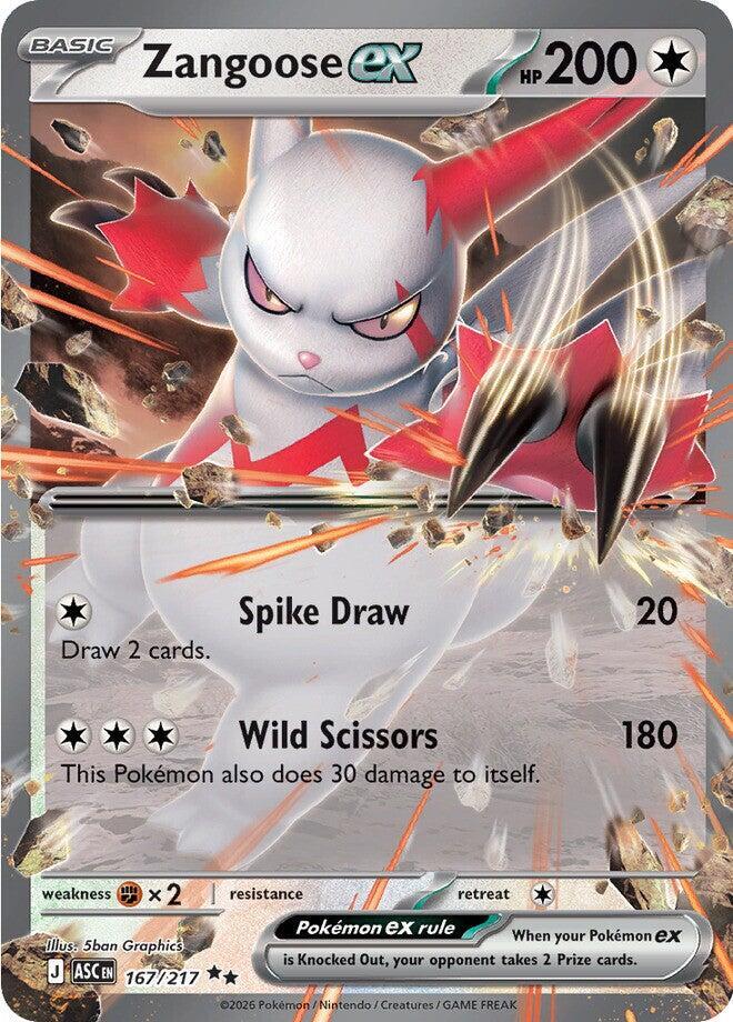 Carta Pokémon Zangoose ex 167/217 Ascended Heroes