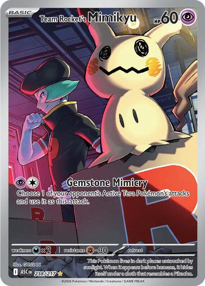 Carta Pokémon Team Rocket's Mimikyu 238/217 Ascended Heroes